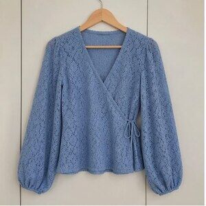 Blue Ruffle Blouse